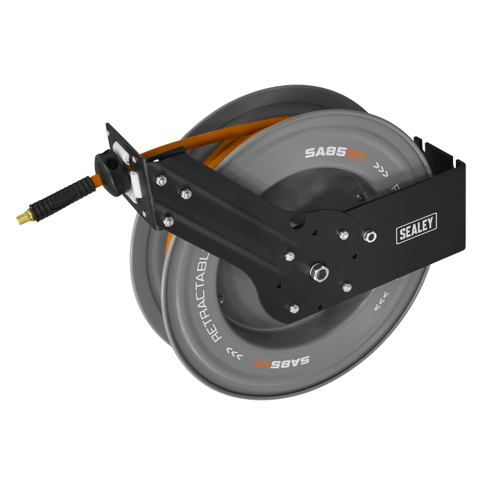 20m Retractable High-Visibility Hybrid Air Hose with Steel Reel 10mm ID | SA85HY