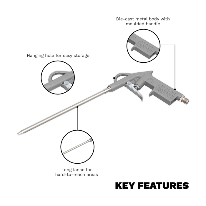 Air Blow Gun 200mm with 1/4"BSP Air Inlet | SA919