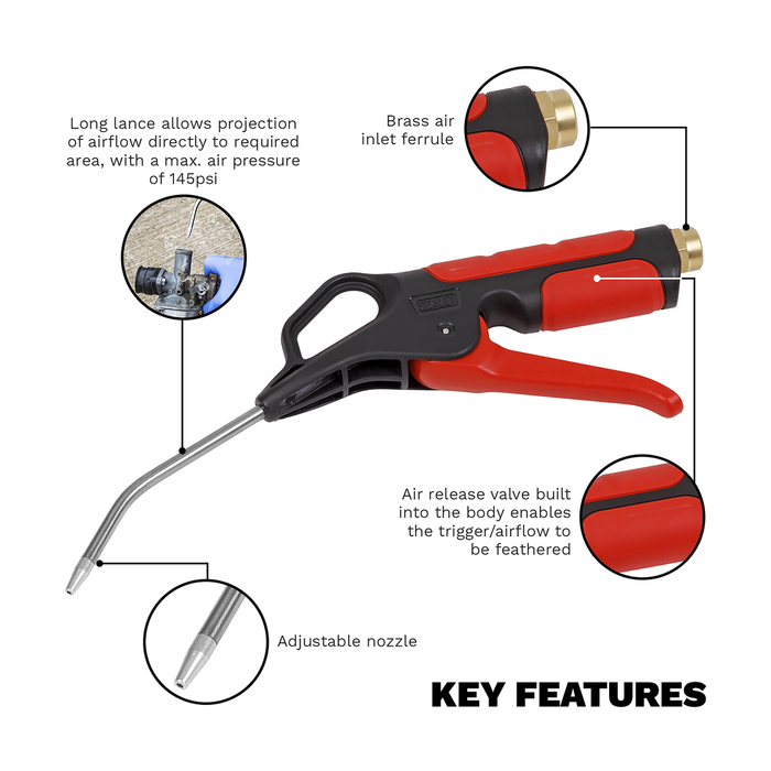 Air Blow Gun 110mm with 1/4"BSP Air Inlet | SA9250