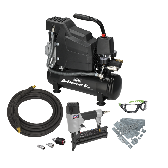 Air Compressor/Air Nail/Staple Gun Kit | SAC0620AKIT