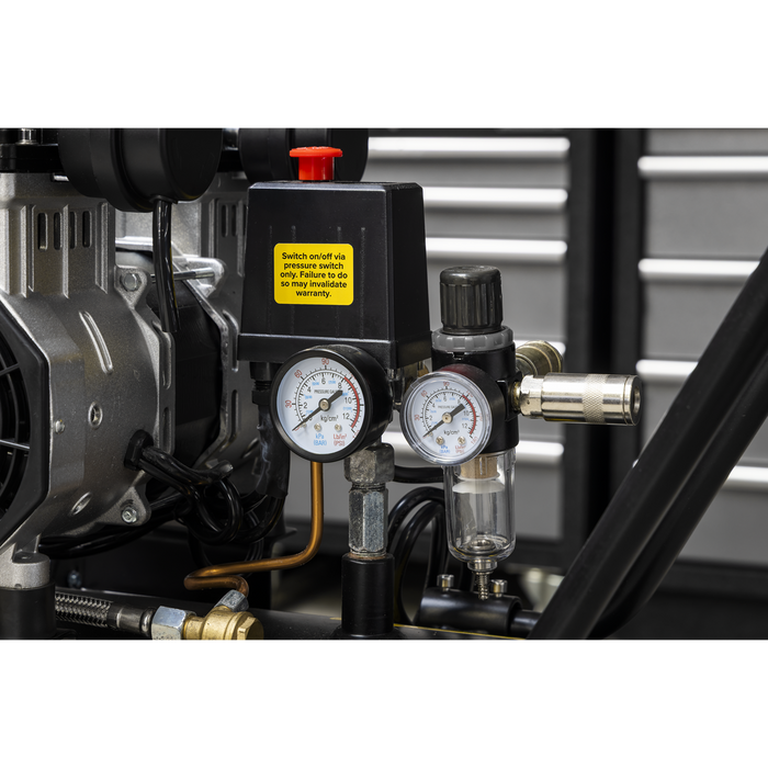 100L Oil Free Low Noise Direct Drive Air Compressor 2 x 2hp | SAC10001S