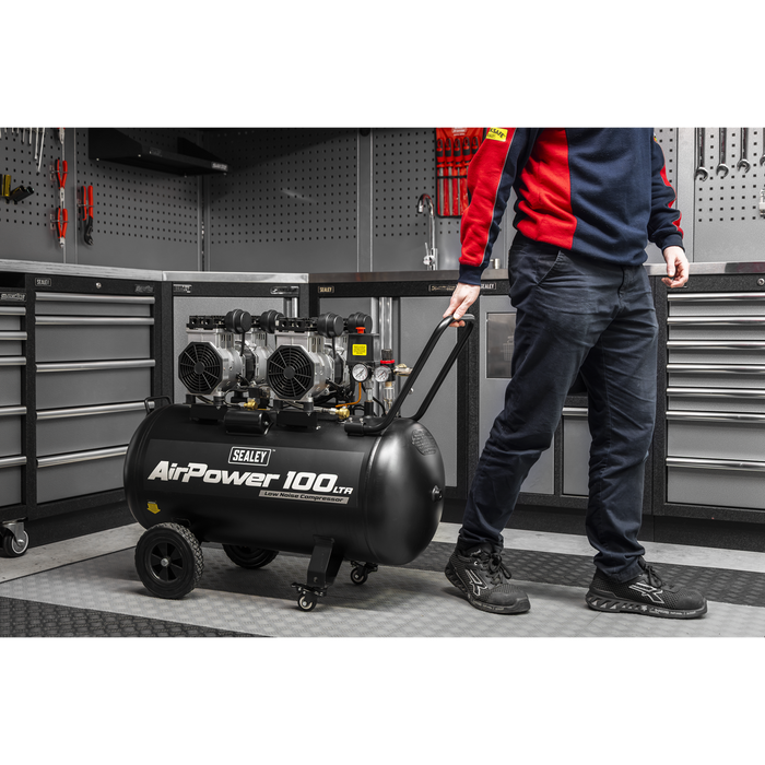 100L Oil Free Low Noise Direct Drive Air Compressor 2 x 2hp | SAC10001S