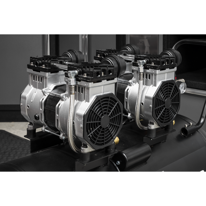100L Oil Free Low Noise Direct Drive Air Compressor 2 x 2hp | SAC10001S