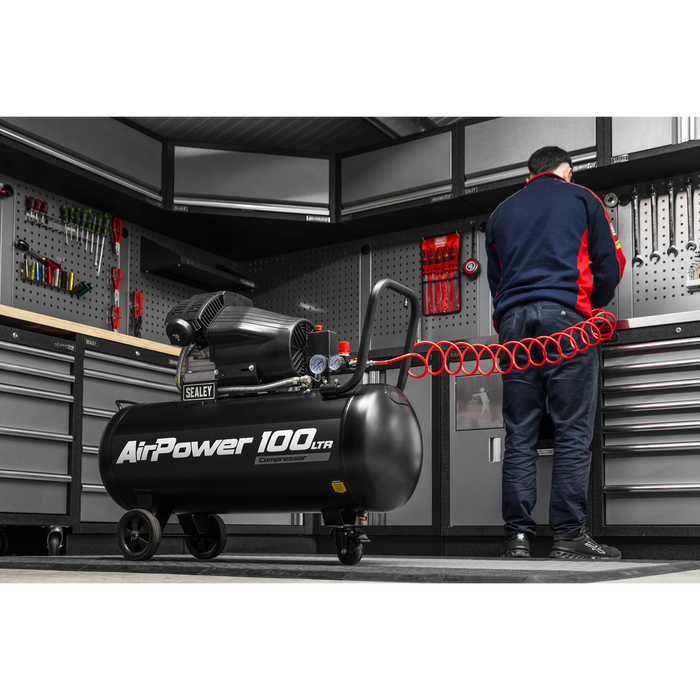 Air Compressor 100L V-Twin Oil Free Direct Drive 3hp | SAC10002