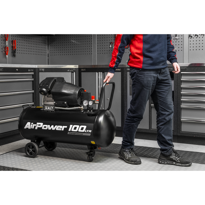 Air Compressor 100L V-Twin Oil Free Direct Drive 3hp | SAC10002