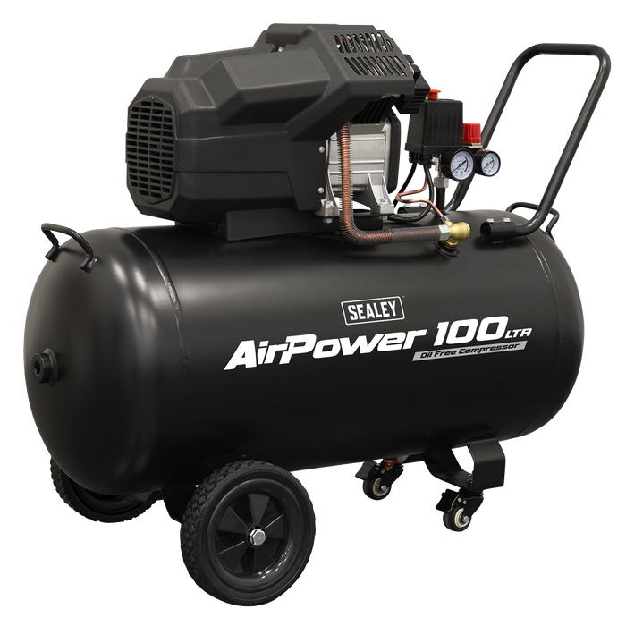 Air Compressor 100L V-Twin Oil Free Direct Drive 3hp | SAC10002