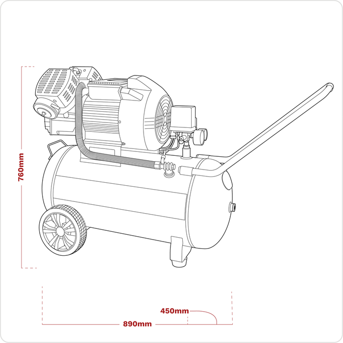 100L V-Twin Direct Drive Air Compressor 3hp | SAC10030VE
