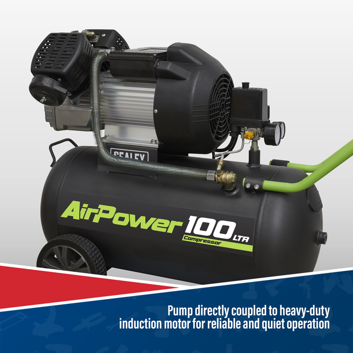 100L V-Twin Direct Drive Air Compressor 3hp | SAC10030VE