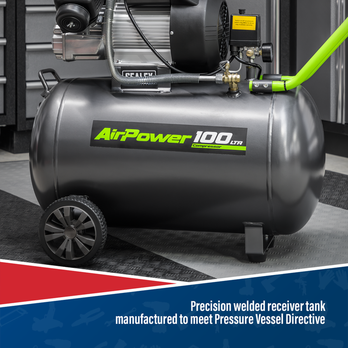 100L V-Twin Direct Drive Air Compressor 3hp | SAC10030VE