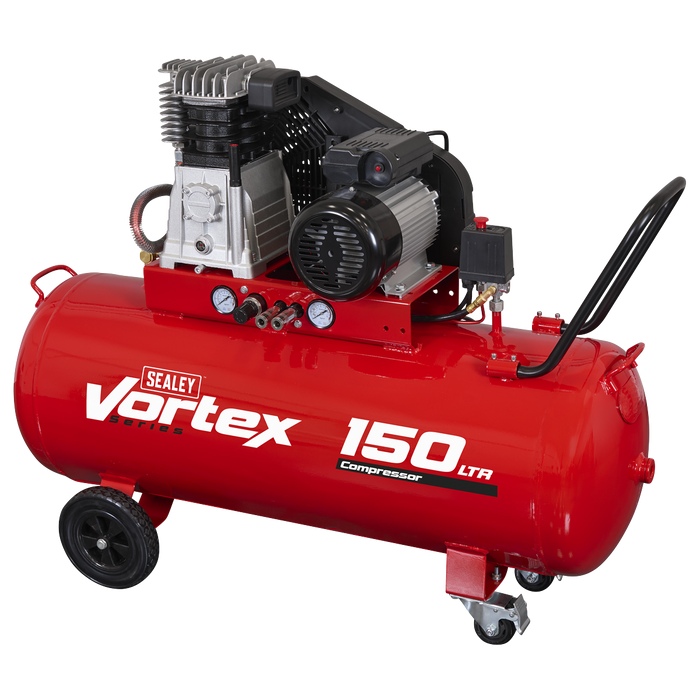 150L Belt Drive Air Compressor with Cast Cylinders & Wheels 3.5hp | SAC1153B