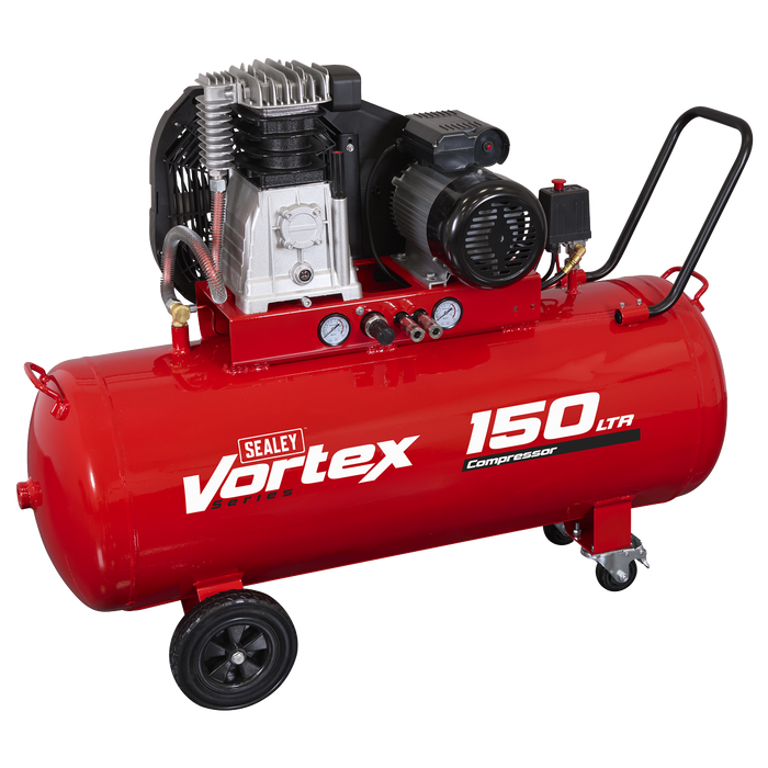 150L Belt Drive Air Compressor with Cast Cylinders & Wheels 3.5hp | SAC1153B