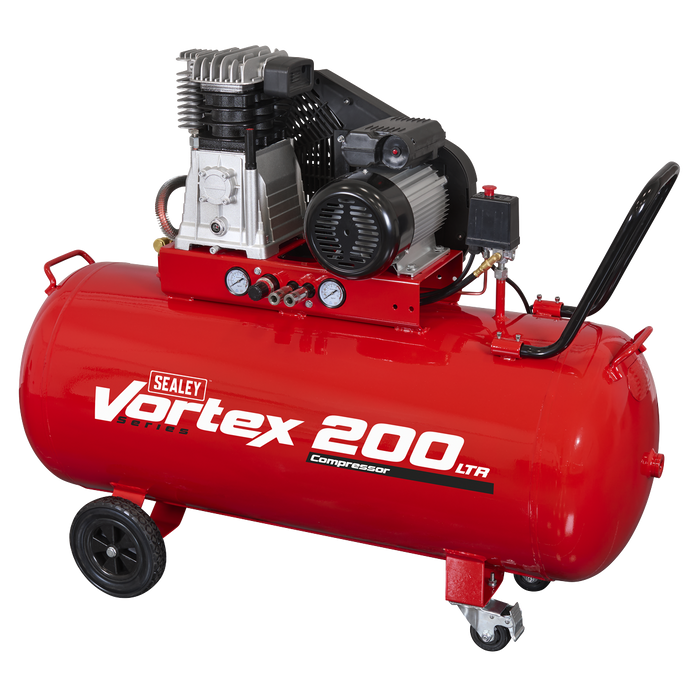200L Belt Drive Air Compressor with Cast Cylinders & Wheels 3.5hp | SAC1203B