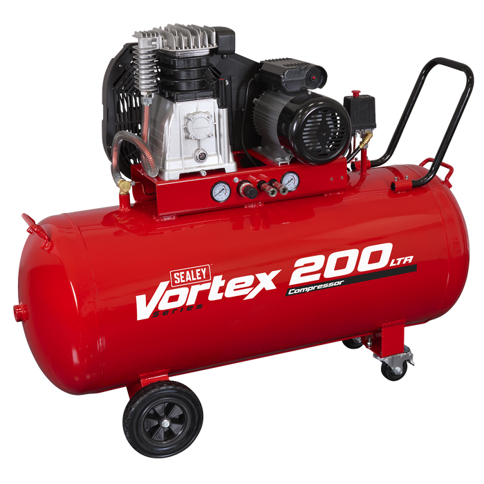 200L Belt Drive Air Compressor with Cast Cylinders & Wheels 3.5hp | SAC1203B