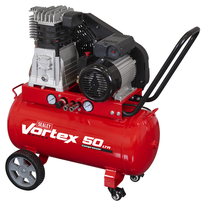 50L Belt Drive Air Compressor with Cast Cylinders & Wheels 3.5hp | SAC1503B