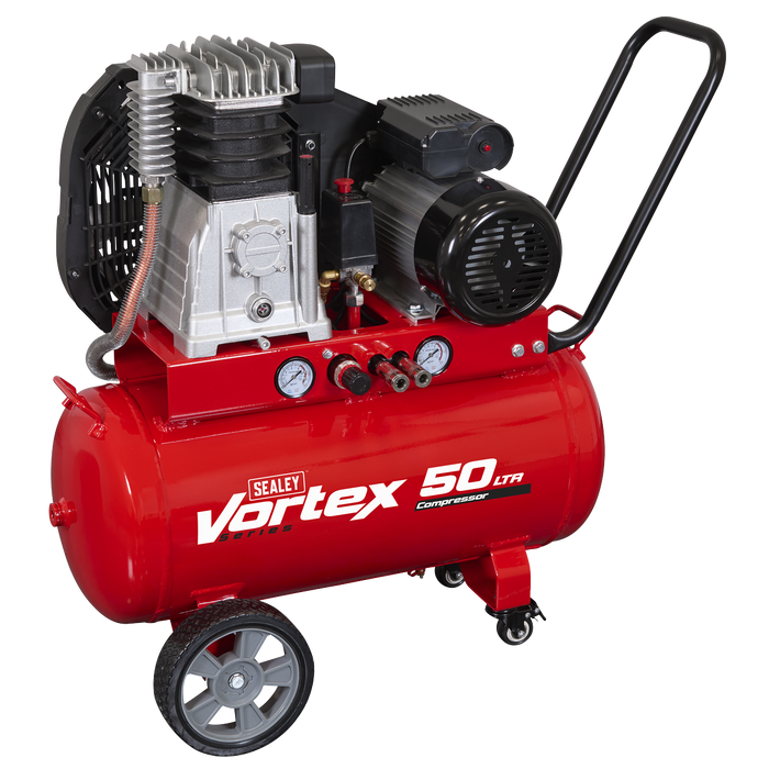 50L Belt Drive Air Compressor with Cast Cylinders & Wheels 3.5hp | SAC1503B