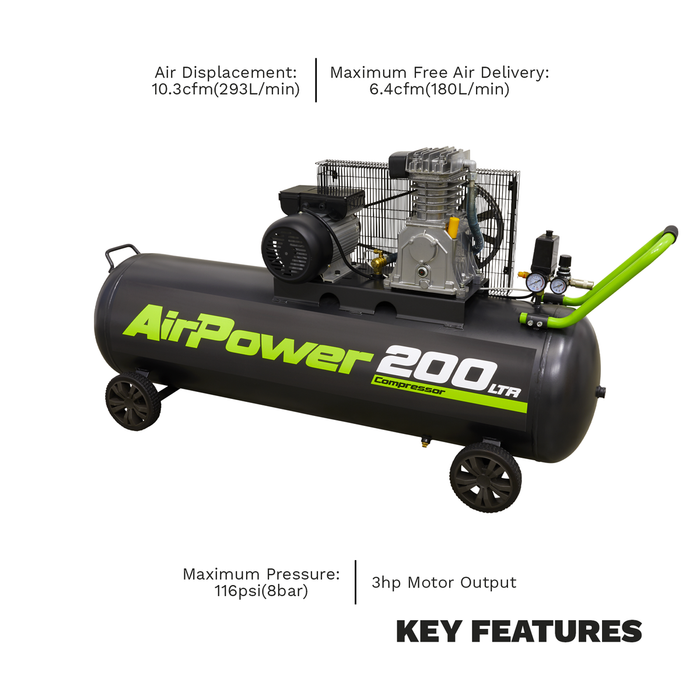 200L Belt Drive Air Compressor 3hp | SAC20030B