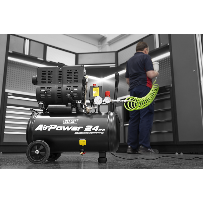 24L Low Noise Oil Free Direct Drive Air Compressor 1hp | SAC2400S