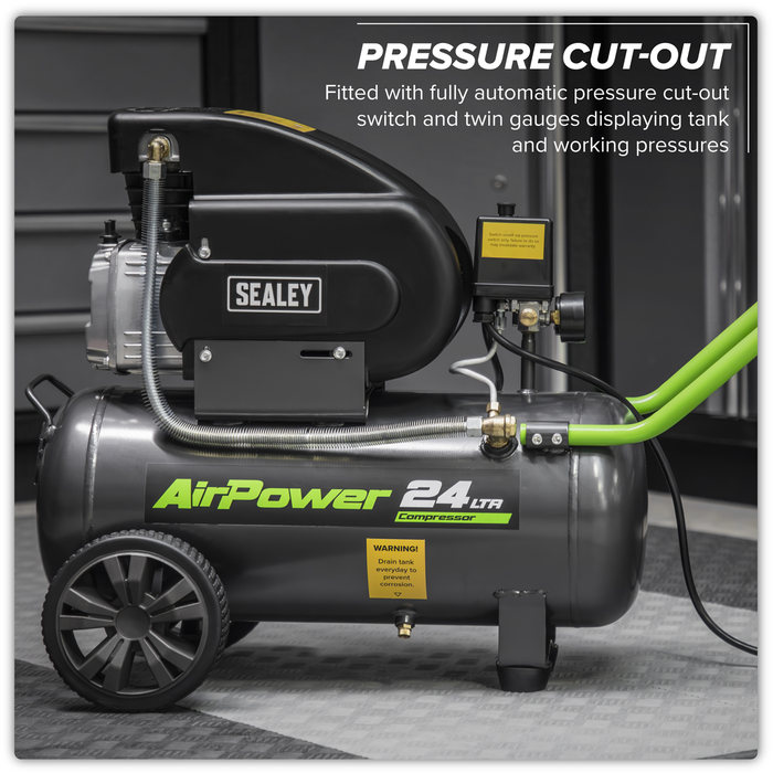 24L Direct Drive Air Compressor 2hp with 4pc Air Accessory Kit | SAC2420EPK