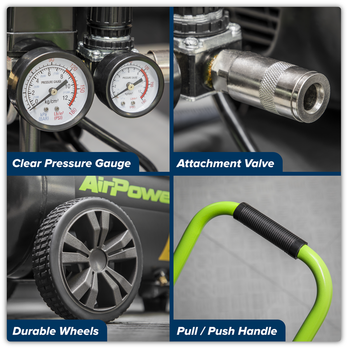 24L Direct Drive Air Compressor 2hp with 4pc Air Accessory Kit | SAC2420EPK