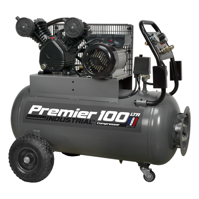Premier 100L Belt Drive Air Compressor with Front Control Panel 3hp | SAC3103B