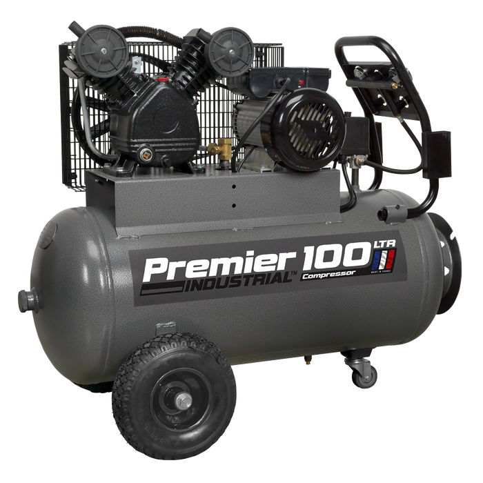 Premier 100L Belt Drive Air Compressor with Front Control Panel 3hp | SAC3103B