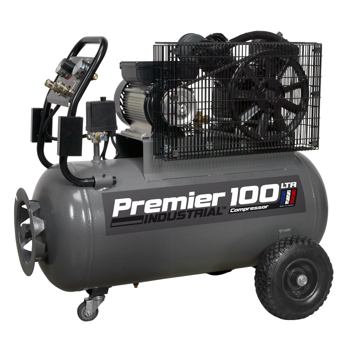 Premier 100L Belt Drive Air Compressor with Front Control Panel 3hp | SAC3103B