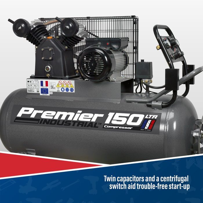 Premier 150L Belt Drive Air Compressor with Front Control Panel 3hp | SAC3153B