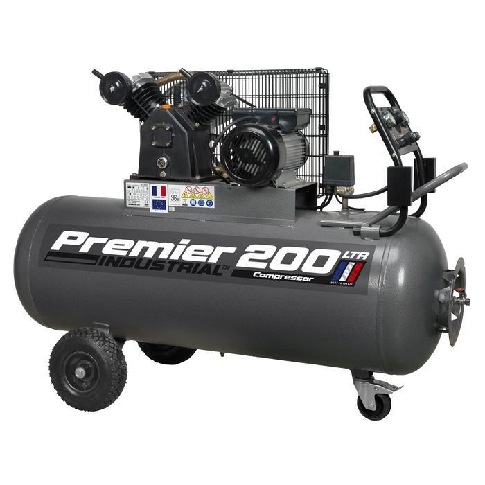 Premier 200L Belt Drive Air Compressor with Front Control Panel 3hp | SAC3203B