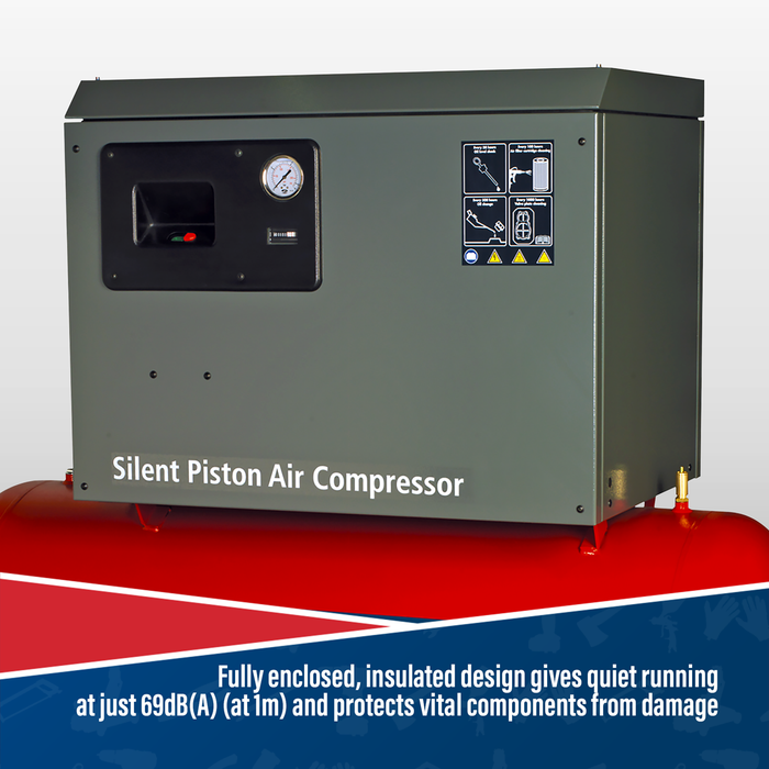 270L Low Noise Belt Drive Air Compressor with Cast Cylinders 5.5hp 2-Stage | SAC42755BLN