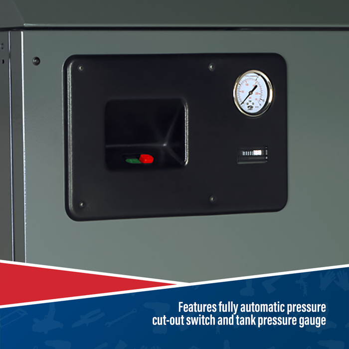 270L Low Noise Belt Drive Air Compressor with Cast Cylinders 5.5hp 2-Stage | SAC42755BLN