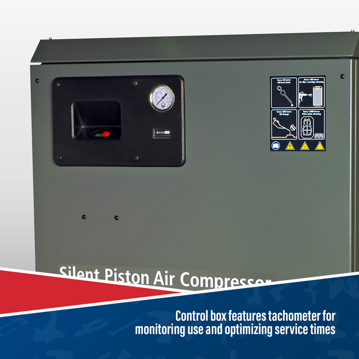 270L Low Noise Belt Drive Air Compressor with Cast Cylinders 5.5hp 2-Stage | SAC42755BLN