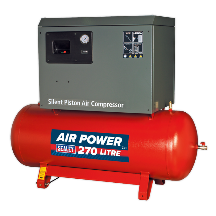 270L Low Noise Belt Drive Air Compressor with Cast Cylinders 5.5hp 2-Stage | SAC42755BLN