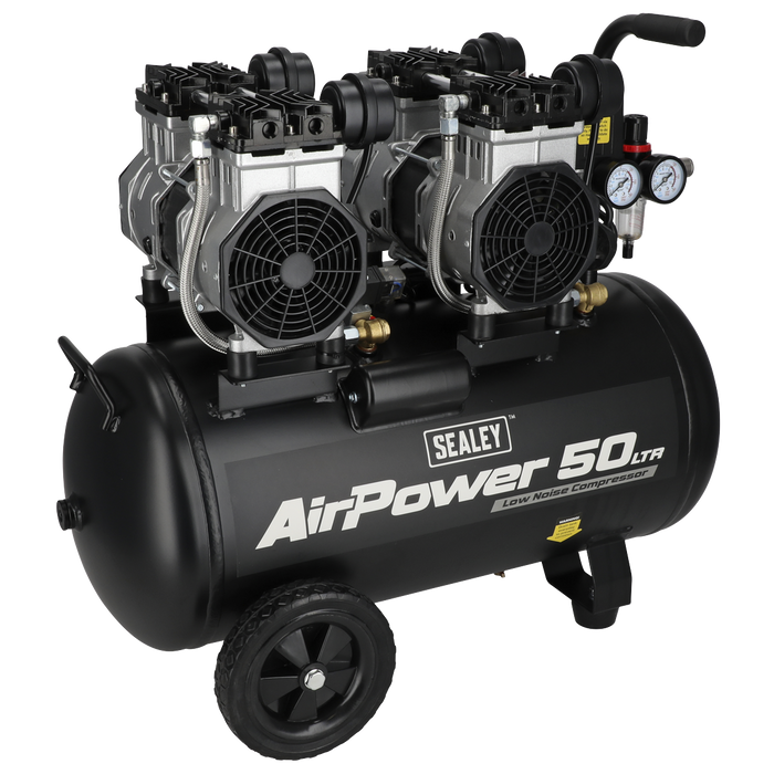 50L Low Noise Oil Free Direct Drive Air Compressor 2 x 2hp | SAC5001S