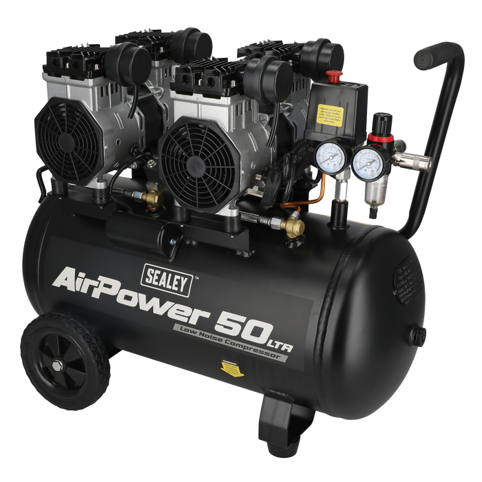 50L Low Noise Oil Free Direct Drive Air Compressor 2 x 2hp | SAC5001S