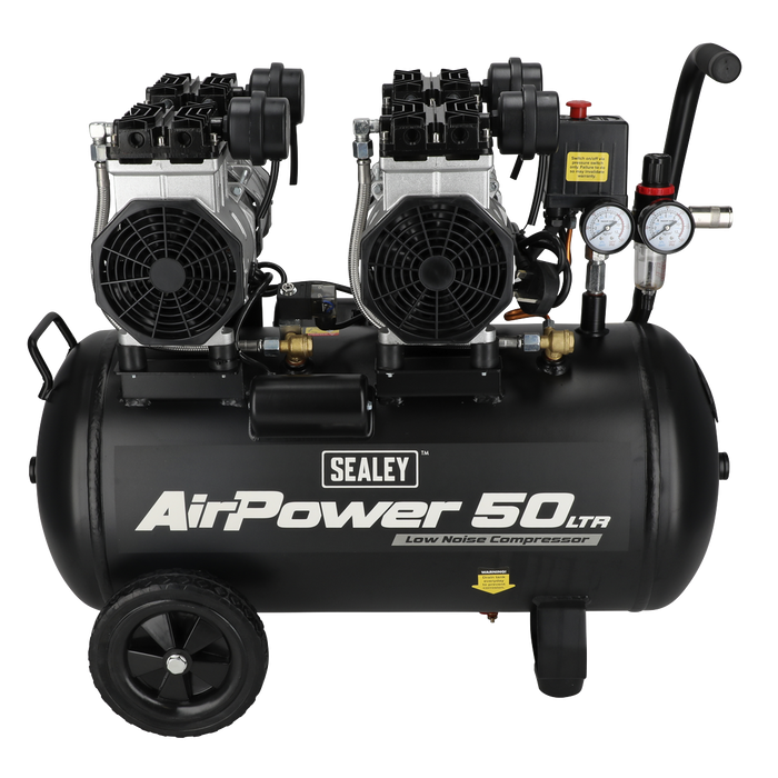 50L Low Noise Oil Free Direct Drive Air Compressor 2 x 2hp | SAC5001S