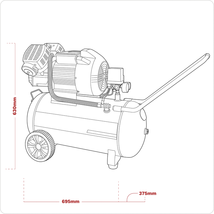 50L V-Twin Direct Drive Air Compressor 3hp | SAC5030VE