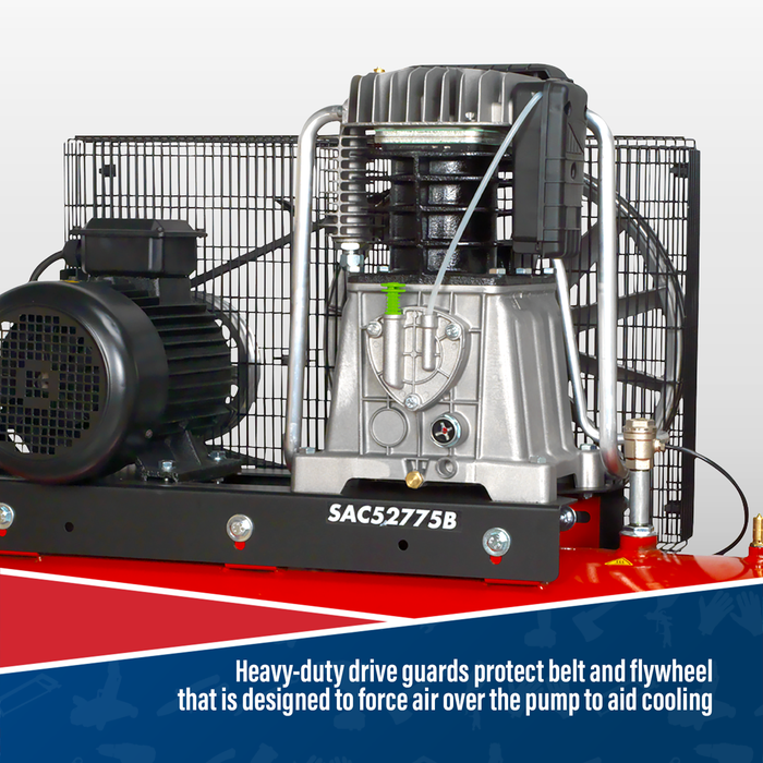 270L Belt Drive Air Compressor with Cast Cylinders 7.5hp 2-Stage | SAC52775B