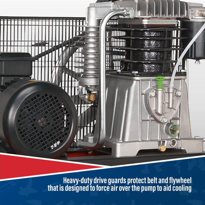 500L Belt Drive Air Compressor with Cast Cylinders 7.5hp 2-Stage | SAC55075B