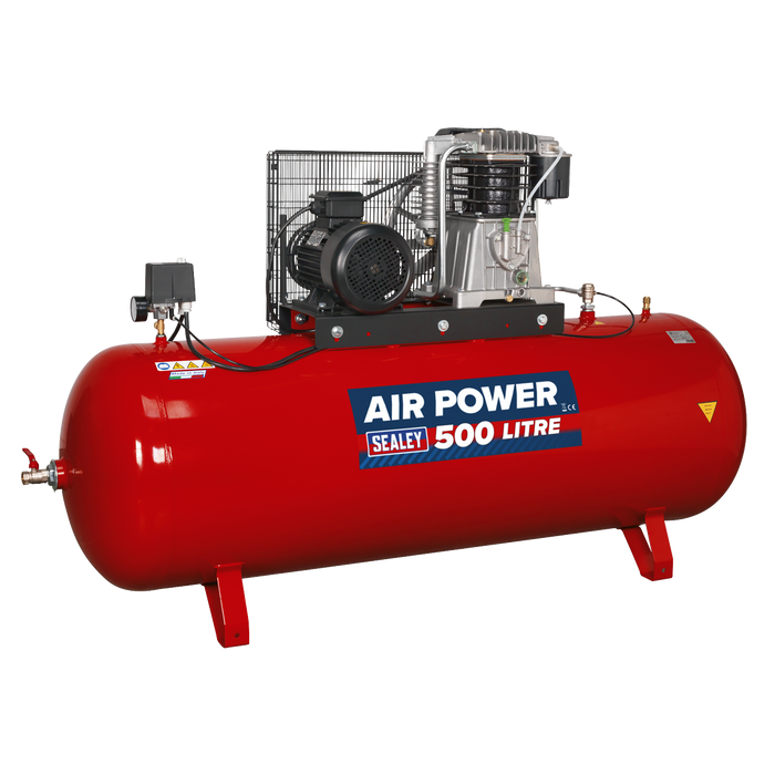 500L Belt Drive Air Compressor with Cast Cylinders 7.5hp 2-Stage | SAC55075B