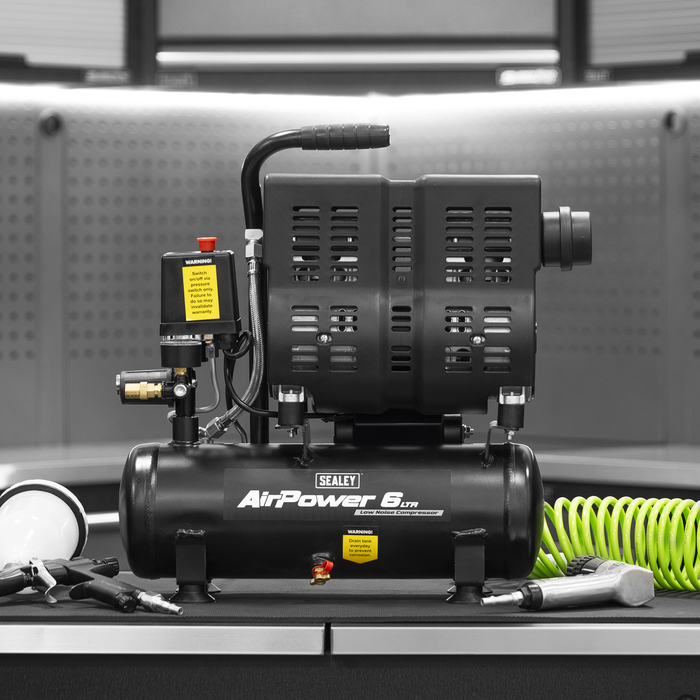 6L Oil Free Low Noise Direct Drive Air Compressor 1hp | SAC6000S
