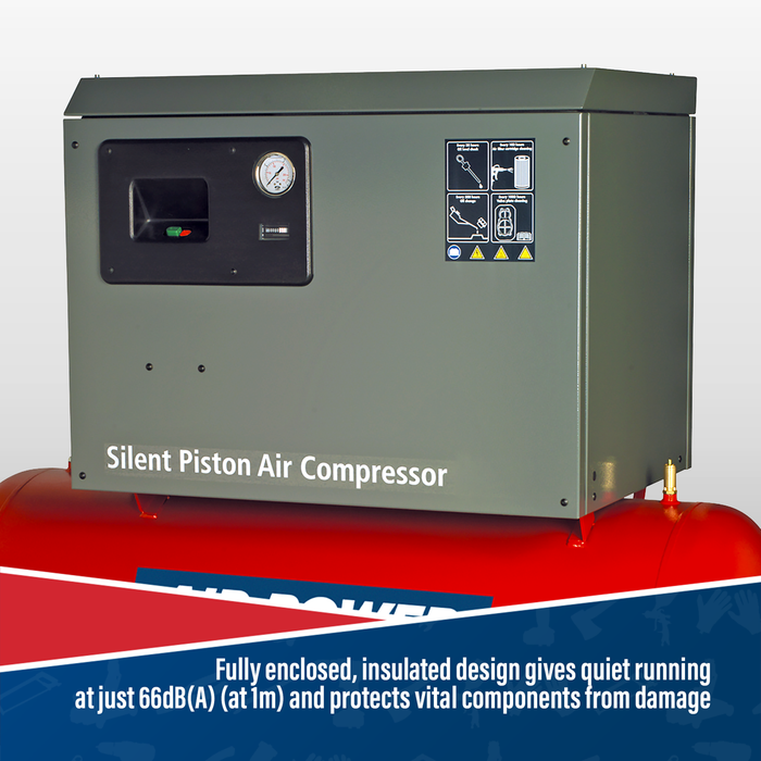 270L Low Noise Belt Drive Air Compressor with Cast Cylinders 7.5hp 2-Stage | SAC72775BLN