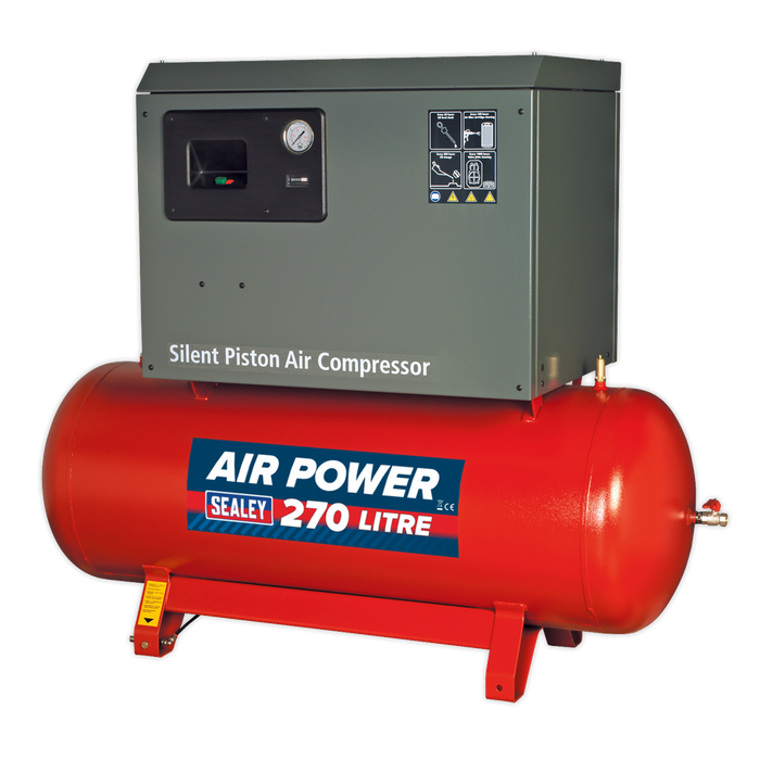 270L Low Noise Belt Drive Air Compressor with Cast Cylinders 7.5hp 2-Stage | SAC72775BLN