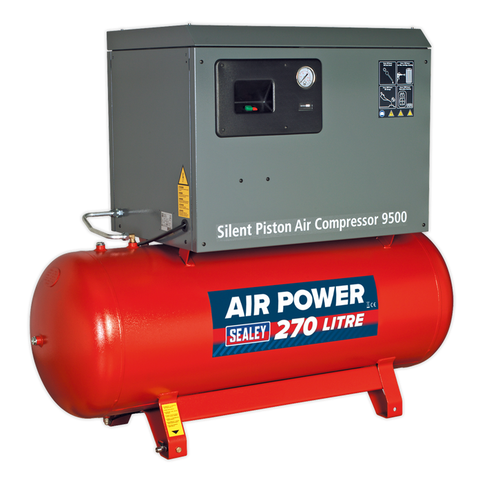 270L Low Noise Belt Drive Air Compressor with Cast Cylinders 7.5hp 2-Stage | SAC72775BLN