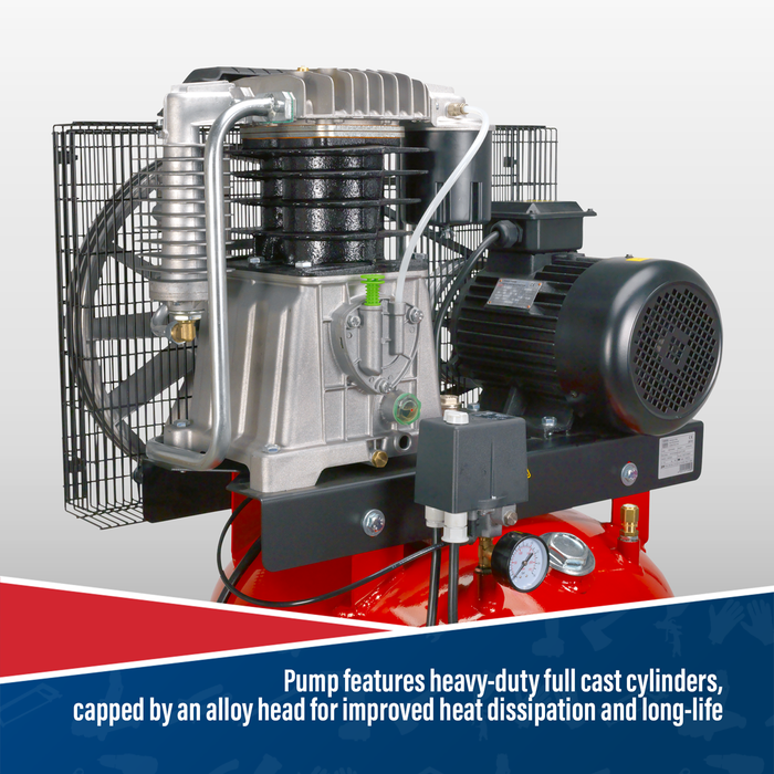 270L Vertical Belt Drive Air Compressor with Cast Cylinders 7.5hp 2-Stage | SACV52775B