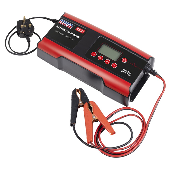 12/24V Compact Smart Battery Charger & Maintainer 15A | SCBC15