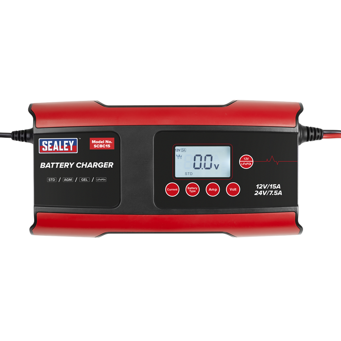 12/24V Compact Smart Battery Charger & Maintainer 15A | SCBC15