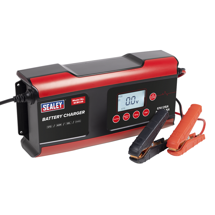 12/24V Compact Smart Battery Charger and Maintainer 25A | SCBC25