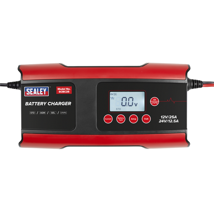 12/24V Compact Smart Battery Charger and Maintainer 25A | SCBC25