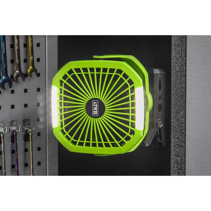 8" Portable Clip Fan with Worklight 4-Speed | SCF8WL