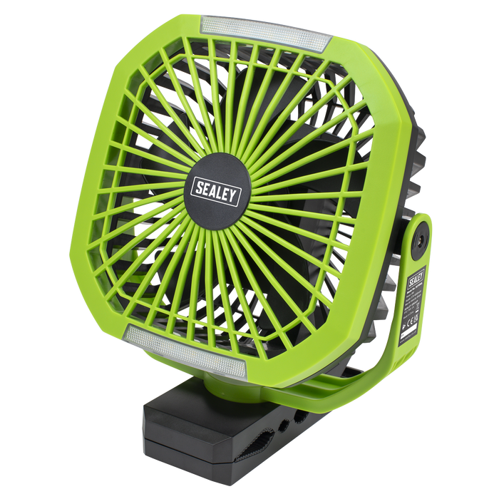 8" Portable Clip Fan with Worklight 4-Speed | SCF8WL